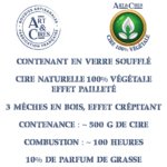 Caractéristiques Bougie Fusain 500g