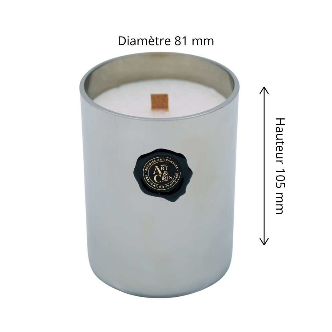 Art et Cires - Dimensions Bougie Silver 220g