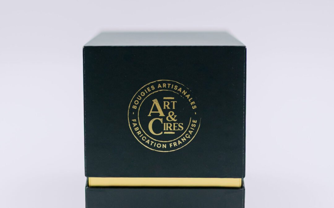 Ecrin pour bougie 220g,noir logo or