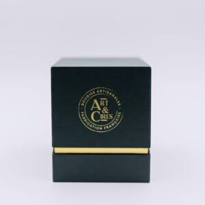 Ecrin pour bougie 220g,noir logo or